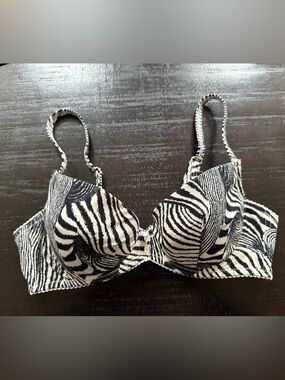 Zebra Print Underwire Bra in Black & White - Women Intimates